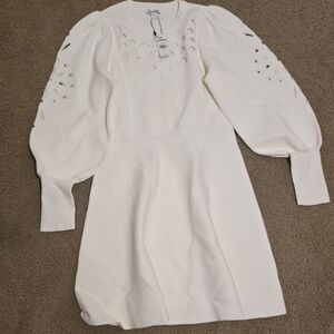 Express White Mini Dress with Cut-Out Details